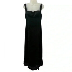 BCBGMAXAZRIA Black Satin Maxi Dress Size 12